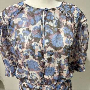 Laura Puff Sleeve Tiered Silk Dress, 1X, Joie, NWT